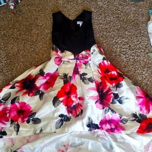 Like New Girls beautful hi-lo dress with faux fur jacket size 10